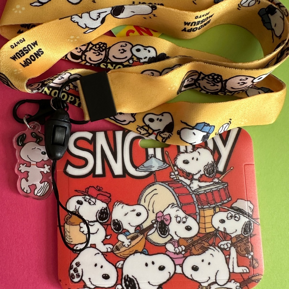 Cutest Snoopy ID badge with lanyard